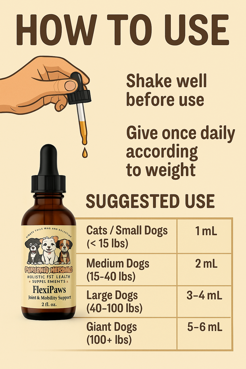 FlexiPaws-Dog Mobility Support Herbal Blend-Achy Joints Natural Relief