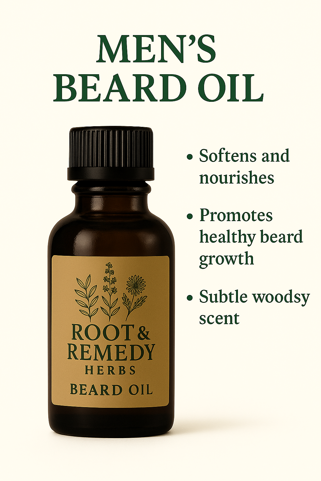 Beard Oil for Men 1oz – Natural Growth & Conditioning | Root & Remedy Herbs