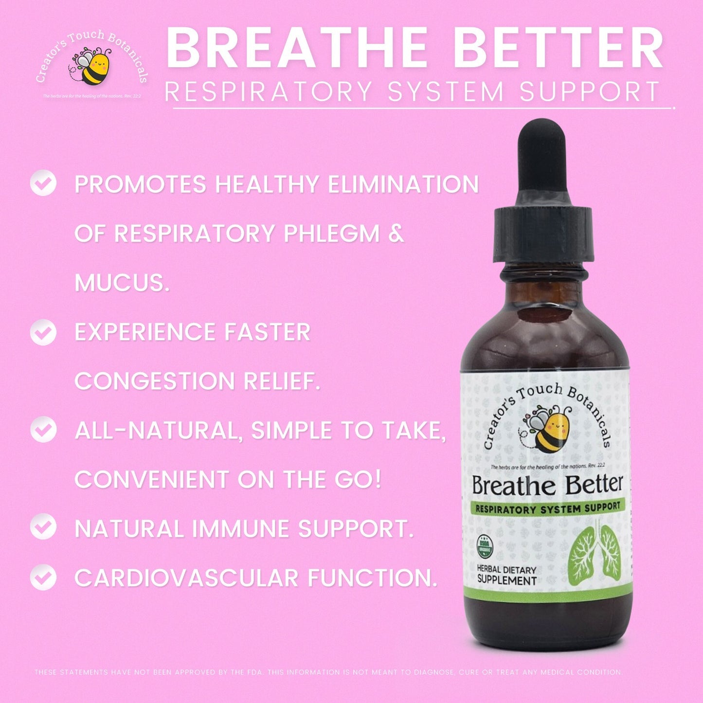 Breathe Better Formula – Herbal Respiratory Support Tincture | Creator’s Touch Botanicals