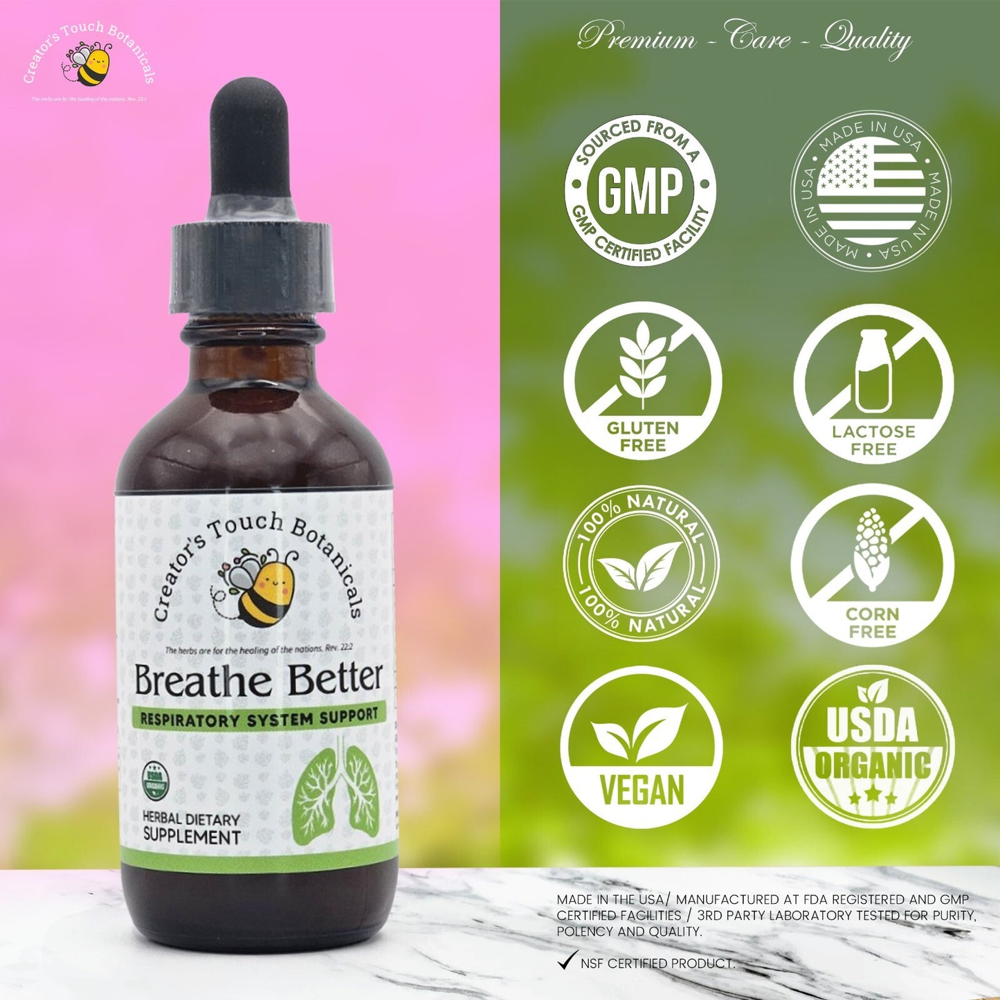 Breathe Better Formula – Herbal Respiratory Support Tincture | Creator’s Touch Botanicals