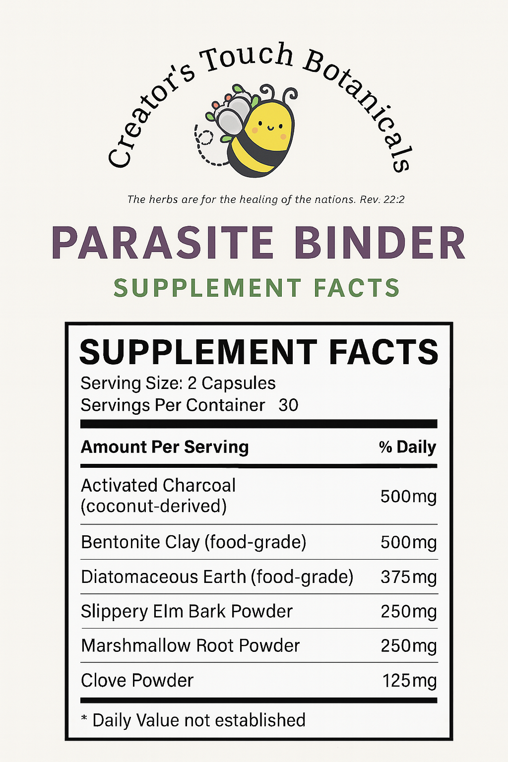 Parasite Cleanse Detox Kit – Alcohol based Tincture + Binder Capsules | 1oz + 60 ct Binder