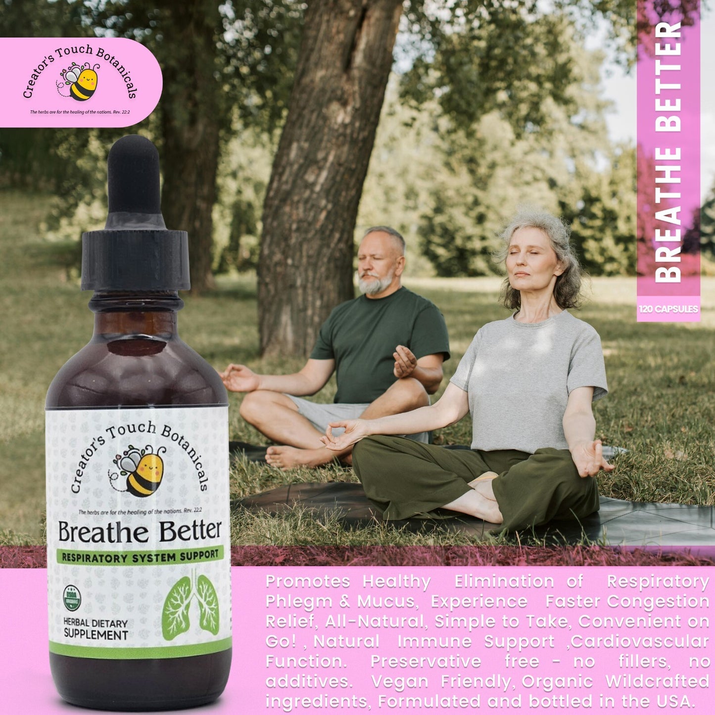 Breathe Better Formula – Herbal Respiratory Support Tincture | Creator’s Touch Botanicals