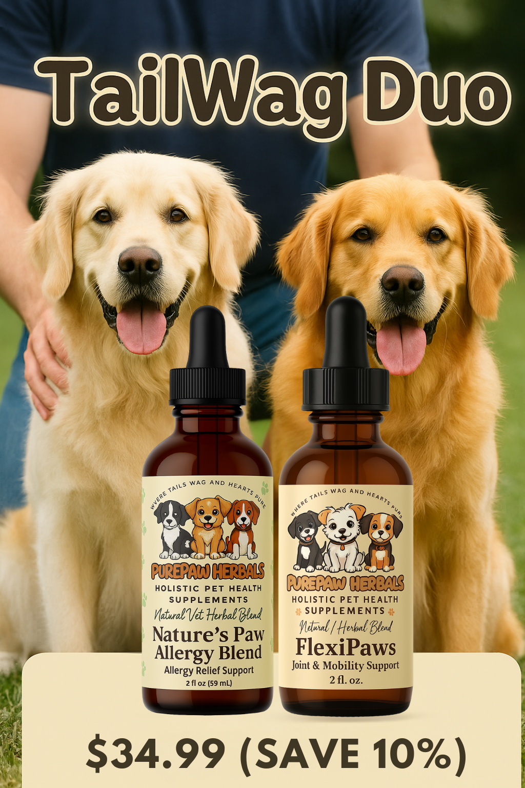 🐾 PurePaw Herbals TailWag Wellness Bundle – Natural Support for Dogs