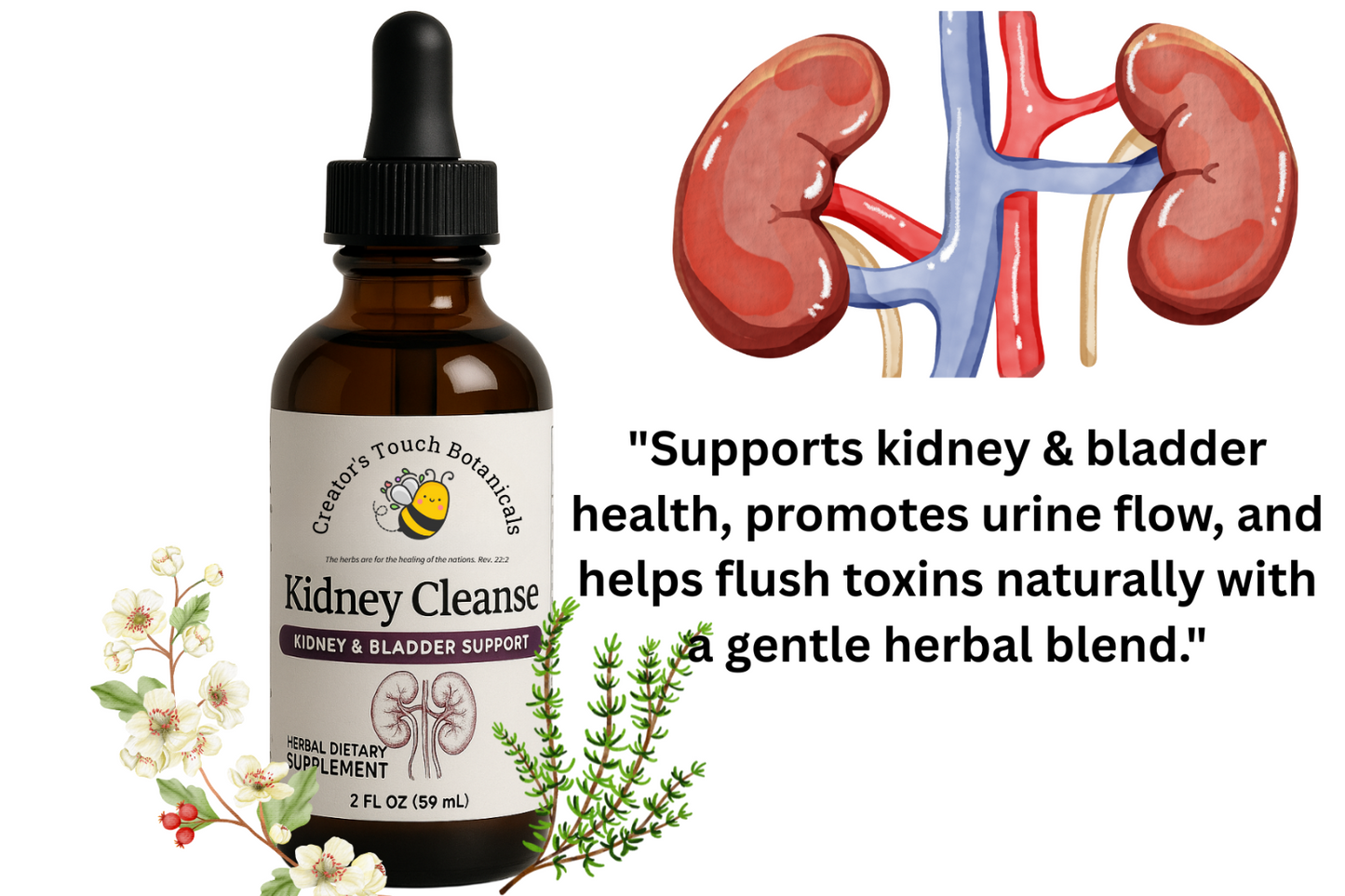 Kidney Cleanse Tincture – Bladder Support, Detox & Kidney Health | 2 fl. oz