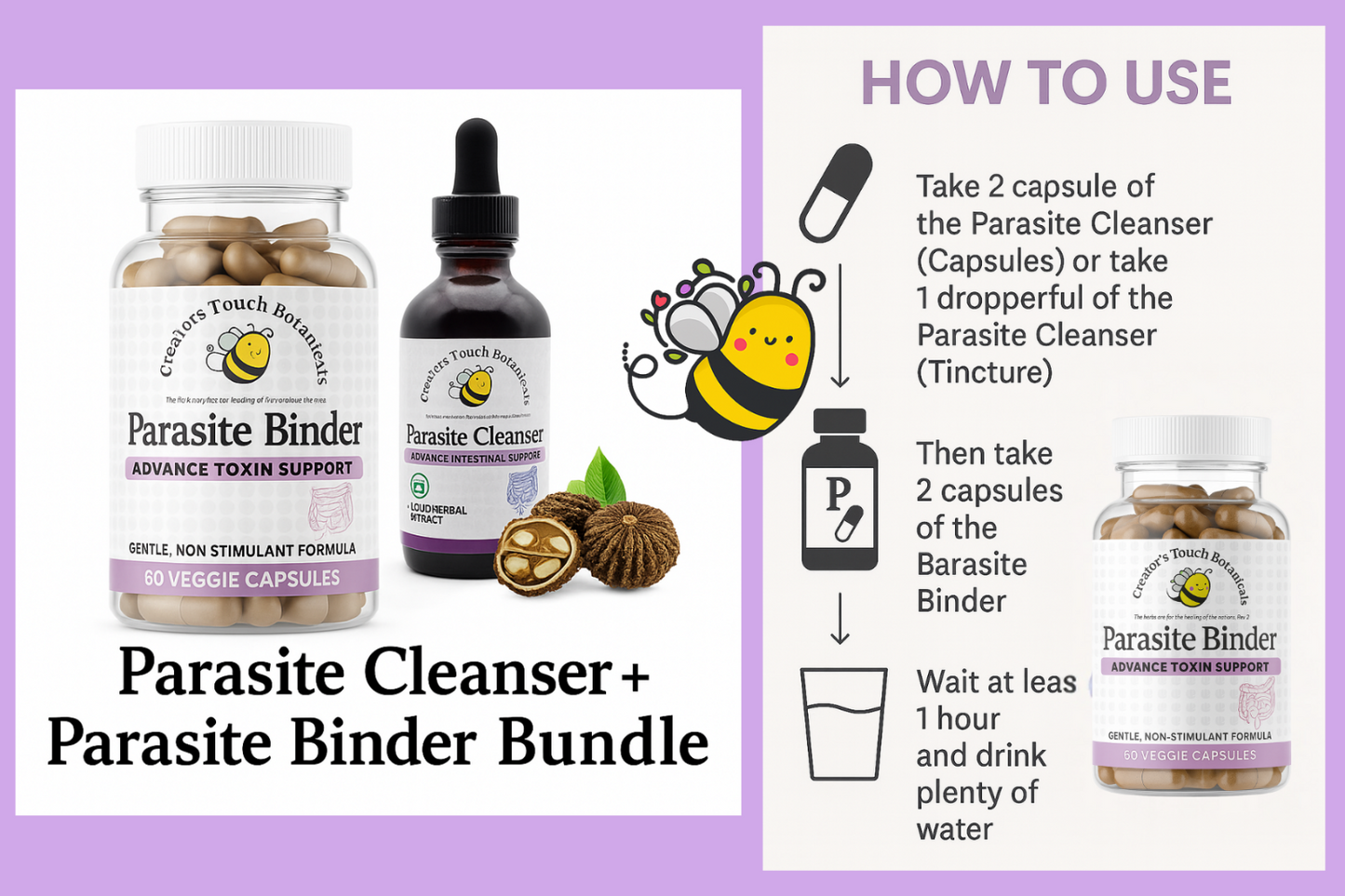 Parasite Cleanser & Binder Detox Kit – Capsules | 60ct Binder capsules