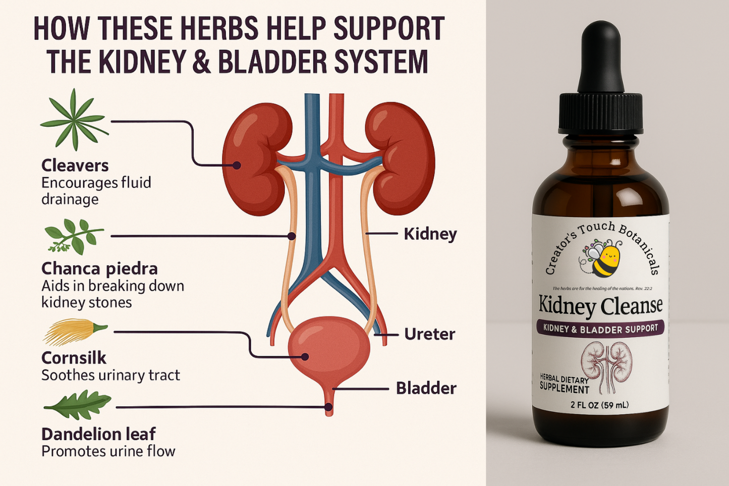 Kidney Cleanse Tincture – Bladder Support, Detox & Kidney Health | 2 fl. oz