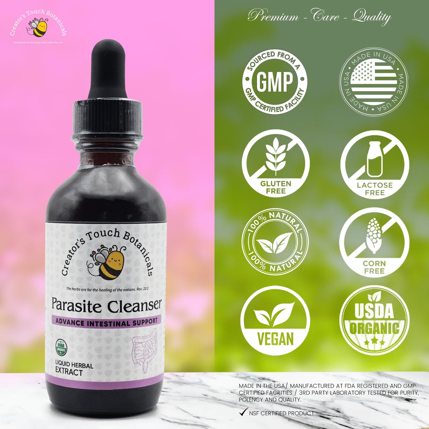 Alcohol-Free Parasite Cleanse Tincture – Herbal Detox for Intestinal Support | Creator’s Touch Botanicals