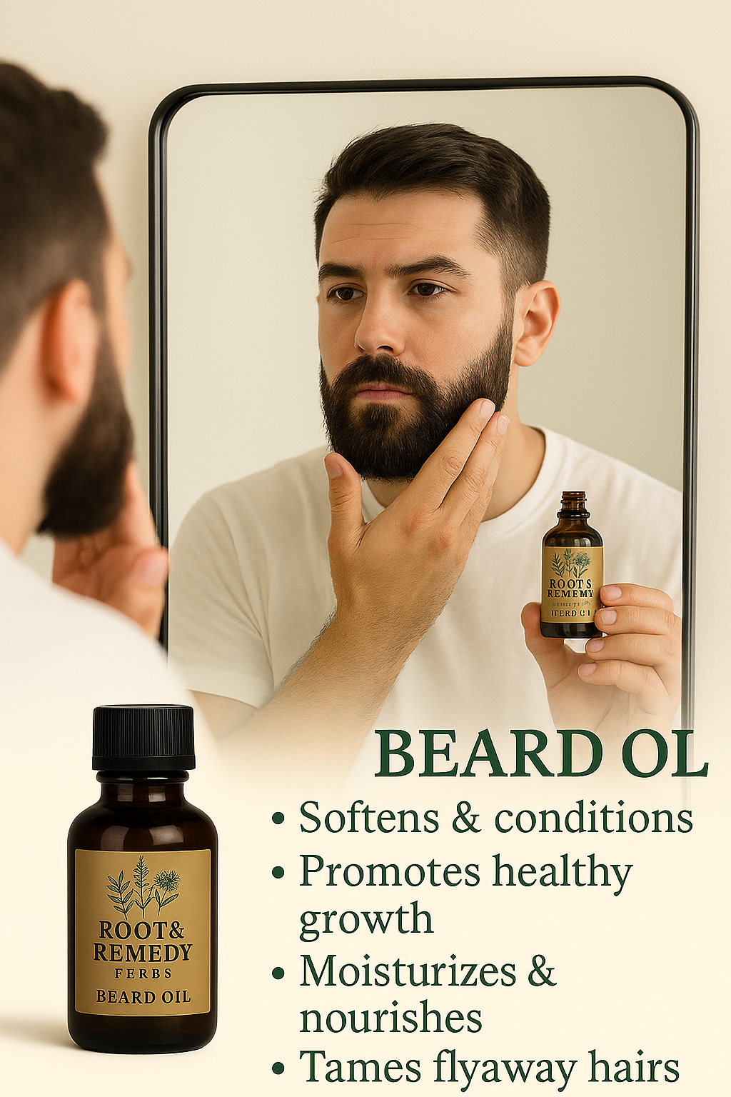 Beard Oil for Men 1oz – Natural Growth & Conditioning | Root & Remedy Herbs