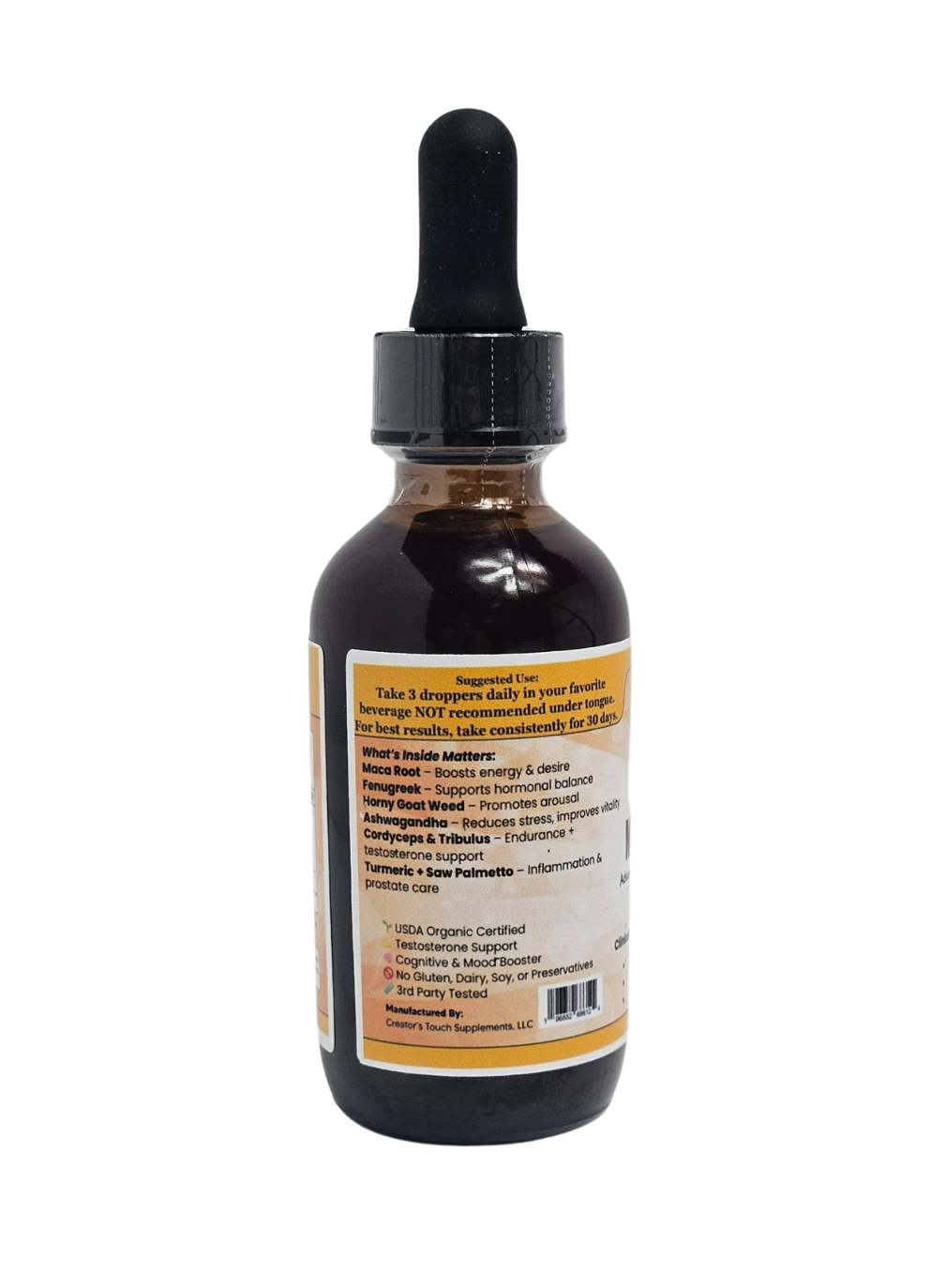 Men's Max Tincture, Libido support, Stamina, Testosterone boost, 2 fl. oz
