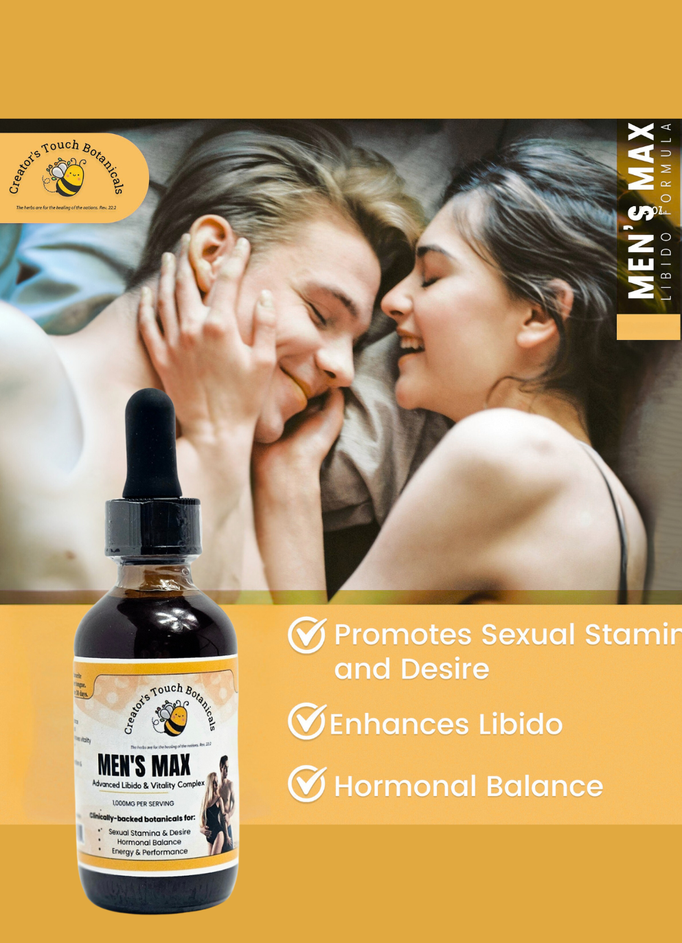 Men's Max Tincture, Libido support, Stamina, Testosterone boost, 2 fl. oz