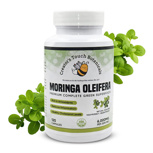 Creator's Touch Botanicals Moringa Oleifera Capsules – Nutrient-Rich Superfood – Supports Energy, Immune Health & Vitality – 1000mg per Serving – Non-GMO, Gluten-Free – 120 Veggie Capsules