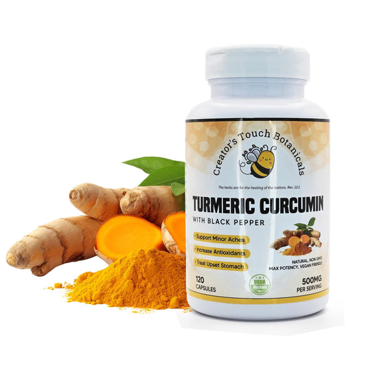 Creator's Touch Botanicals Turmeric Curcumin Supplement, 120 Vegetable Capsules, 100% Pure and Natural Turmeric Curcumin (Curcuma Longa)