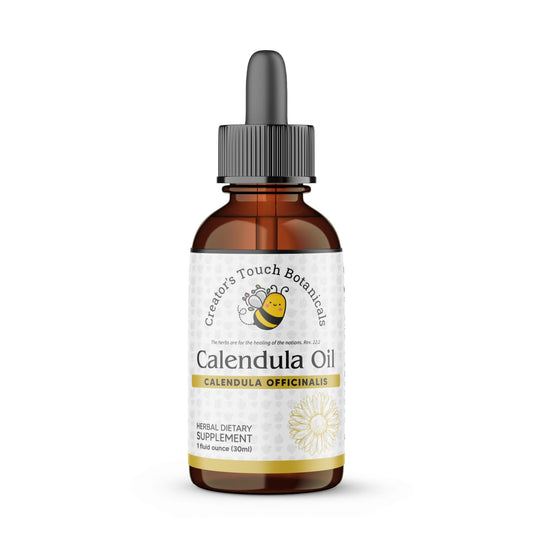 Calendula Oil – Herbal Skin & Nail Support | 1 fl oz (30ml) Carrier Oil Extract for Face, Body & Cuticles